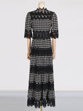 2025 New French Retro Heavy Industry Embroidery Stand To Receive The Waist Show Thin Dress Women's Evening Dress Dress