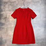 Spring And Summer New Round Neck Short Sleeve Retro Drill Delicate Sufflit Dress With Waist Short Dress French Heavy Industry Dress