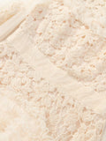 2024 New Round-Necked Long-Sleeved Embroidered Lace Flower Yarn Heavy Industry Dress Dress Woman