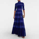 2025 New French Retro Heavy Industry Embroidery High-Rise Lanky Dress Women's Evening Dress Dress