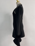 Elegant Spring 2025 New Fashion Half-High-Necked Diamond Horn Sleeves With Dress Woman