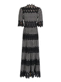 2025 New French Retro Heavy Industry Embroidery Stand To Receive The Waist Show Thin Dress Women's Evening Dress Dress