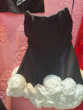 2024 Early Autumn New Breast-Wear Three-Dimensional Flower Fluffy Dress French Dress Dress