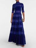 2025 New French Retro Heavy Industry Embroidery High-Rise Lanky Dress Women's Evening Dress Dress